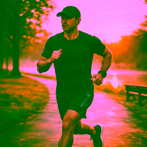 DALL-E 3 — Hyper-realistic photo of an athletic person jogging on a scenic park path during sunrise, golden hour lighting, cinematic, 8k, highly detailed, motion blur on the background, sharp focus on the runner, wearing modern athletic gear, energetic atmosphere.