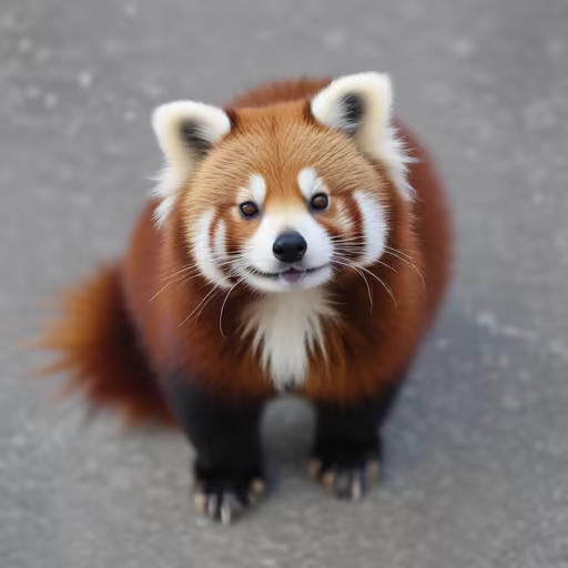 Red panda 1: sitting and facing the camera