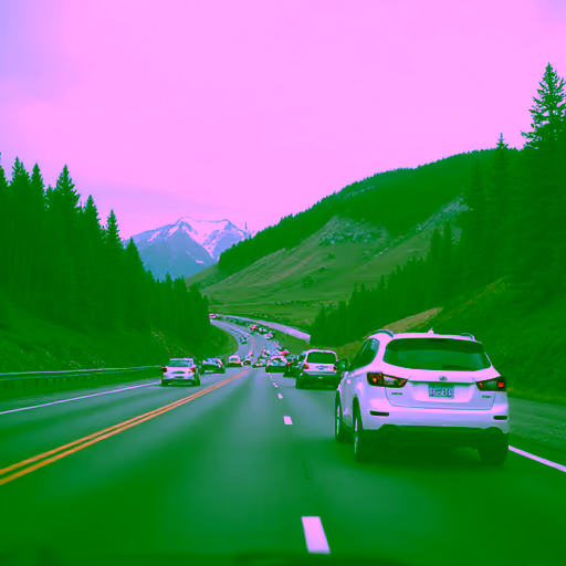 AI-generated fake image: Cars on the highway